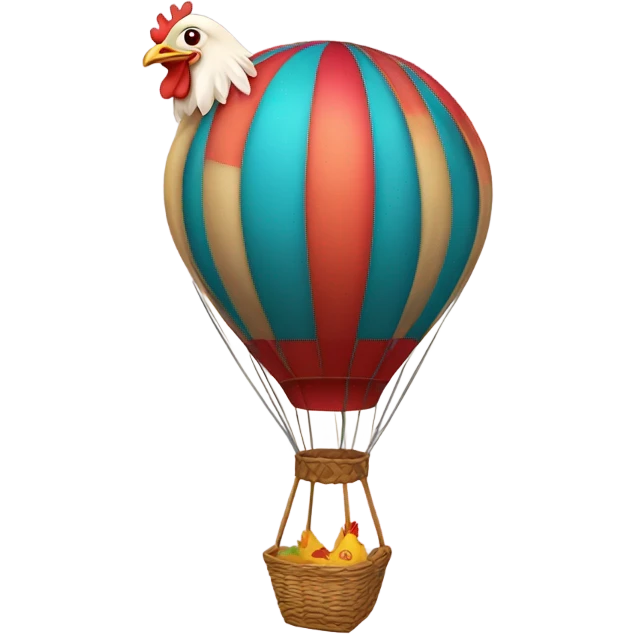 Chicken in hot air balloon emoji