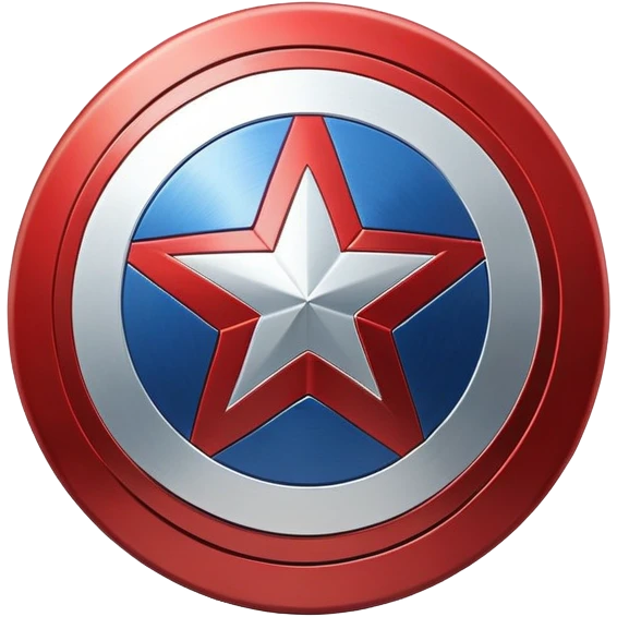 captain america shield red white blue star emoji