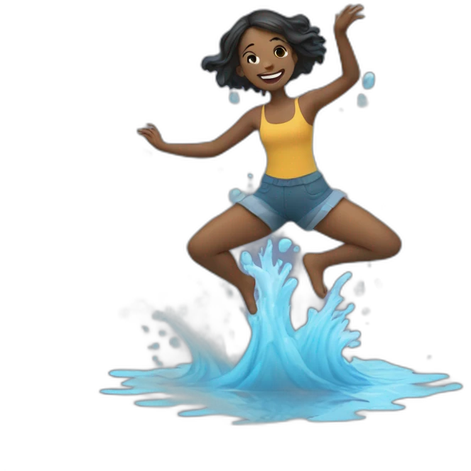 Girl dancing in water emoji