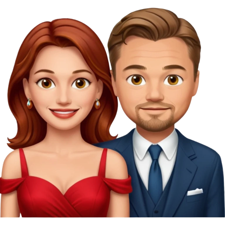 leonardo di caprio and Julia Roberts in a red dress emoji