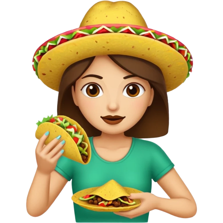 taco eating woman emoji