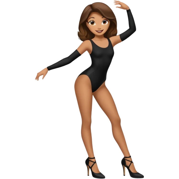 girl dancing in high heels in bodysuit emoji