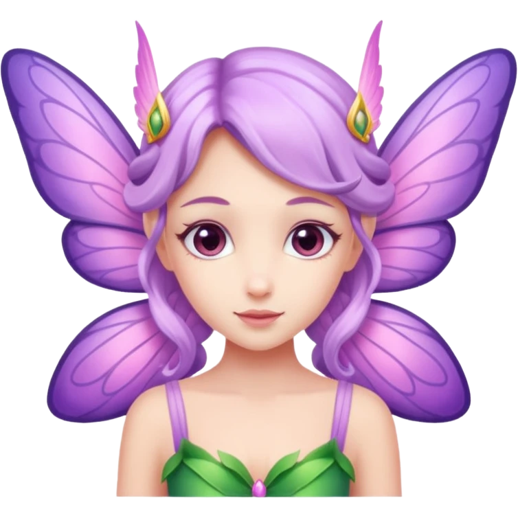Lilac and pink fairy with wings emoji