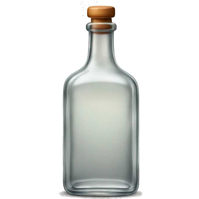 Old fashioned clear glass alcohol bottle  emoji