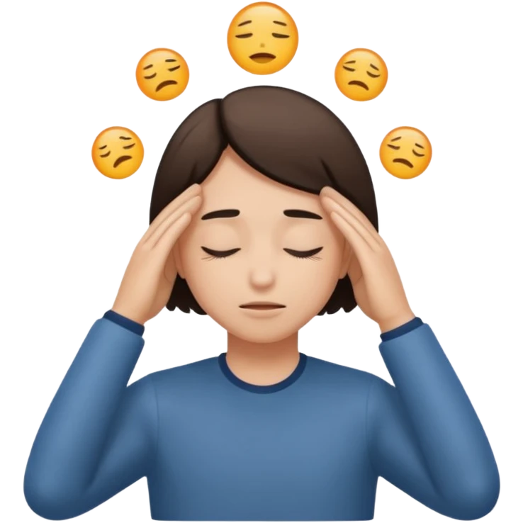 Eyes closed And hend on heard  emoji
