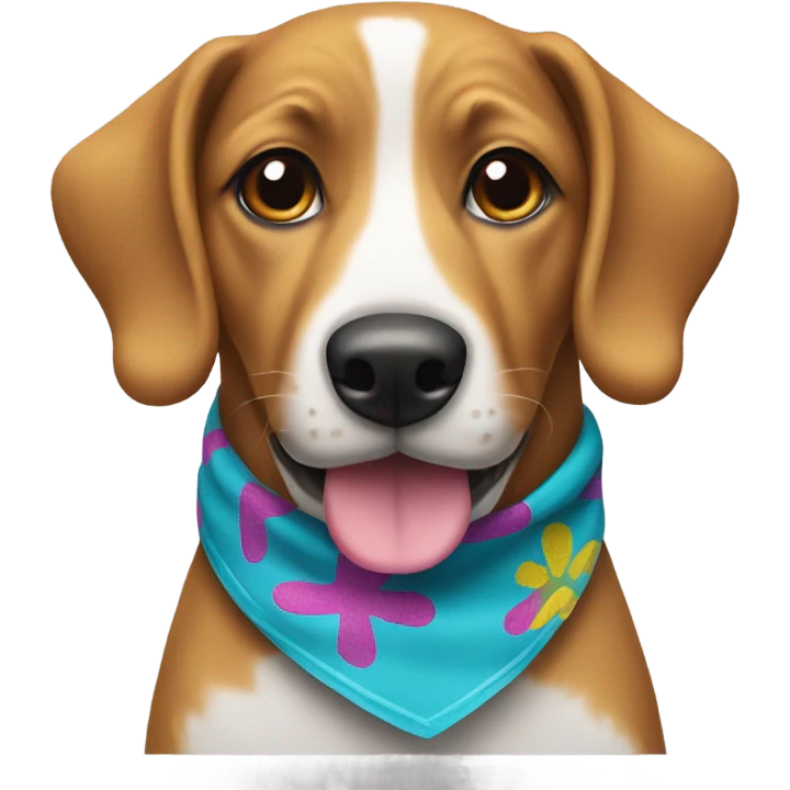 Dog wearing bandana emoji