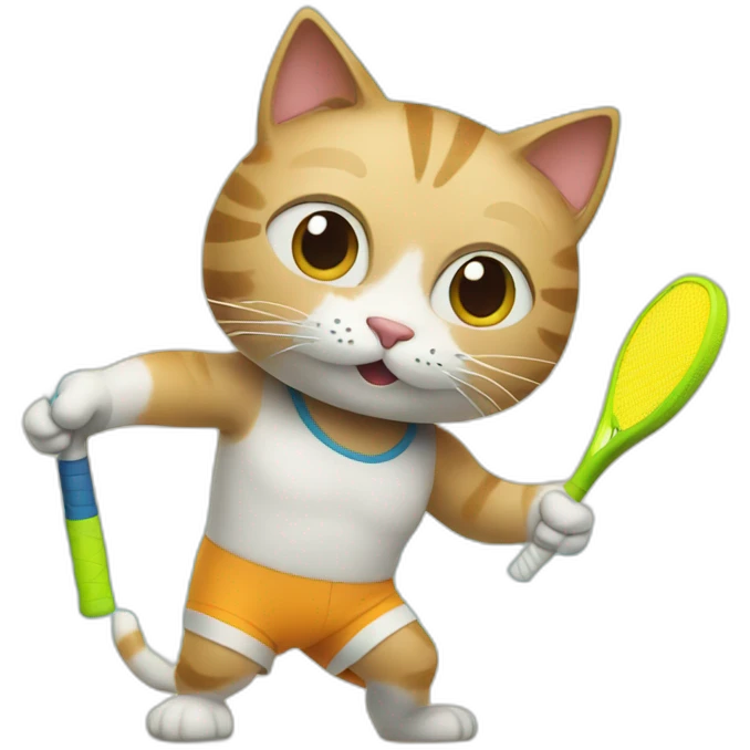 cat playing beach tennis emoji