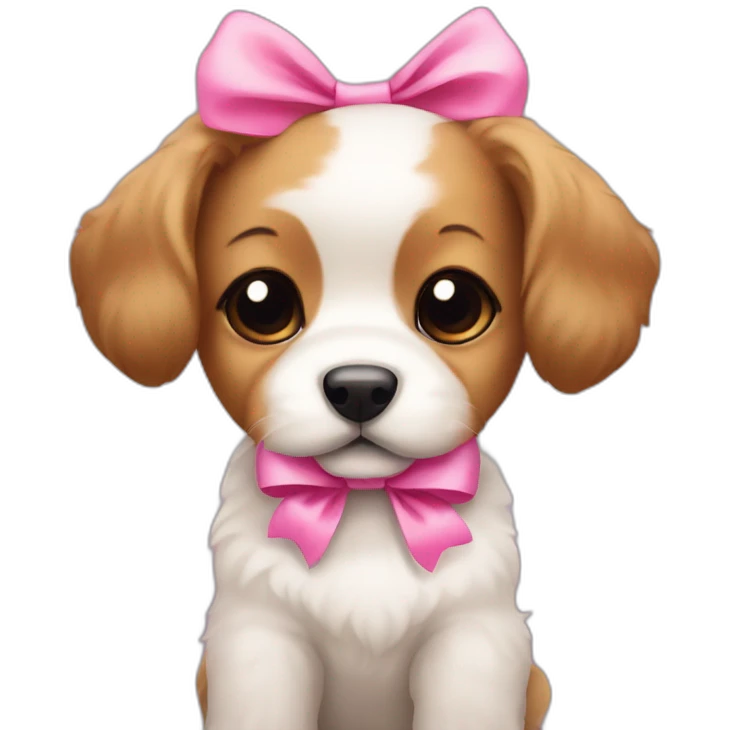 puppy with a pink bow emoji