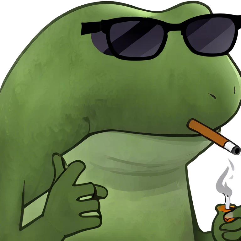 Frog smoking emoji
