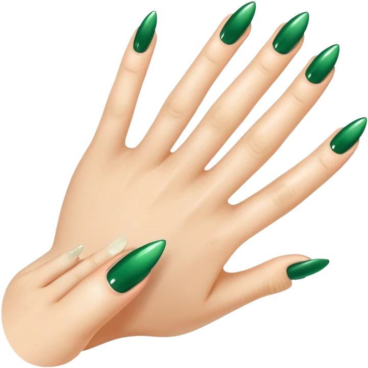green fingernail, manicure emoji