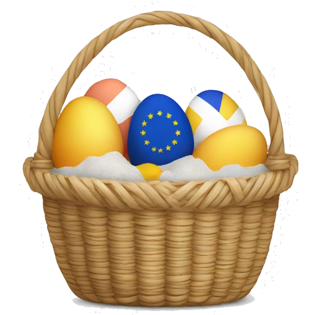 easter basket with eu flag eggs emoji