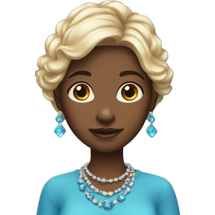 blue shirt girl with jewelry emoji