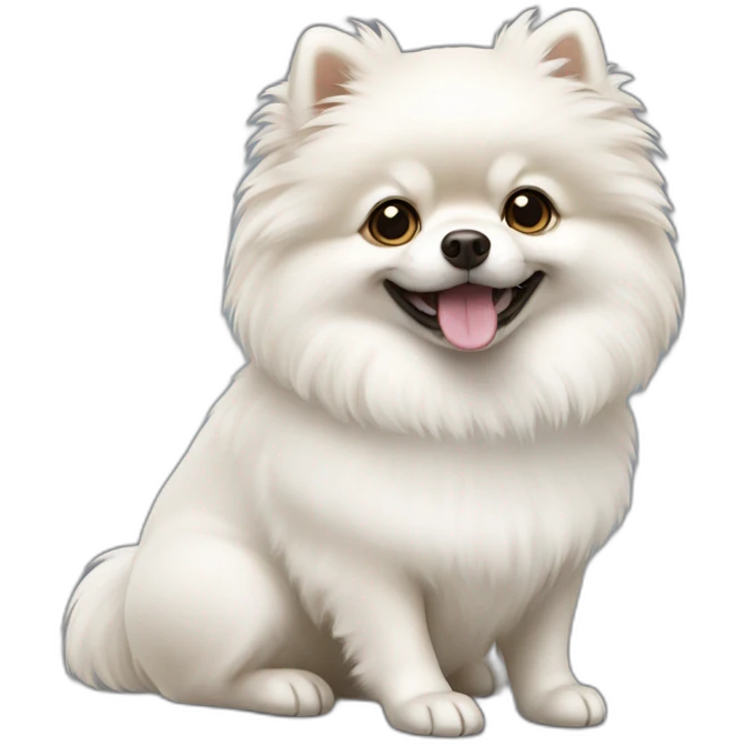 White Pomeranian dog emoji