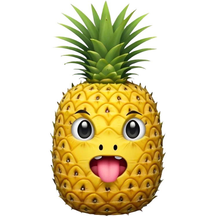 Pineapple with mouth emoji