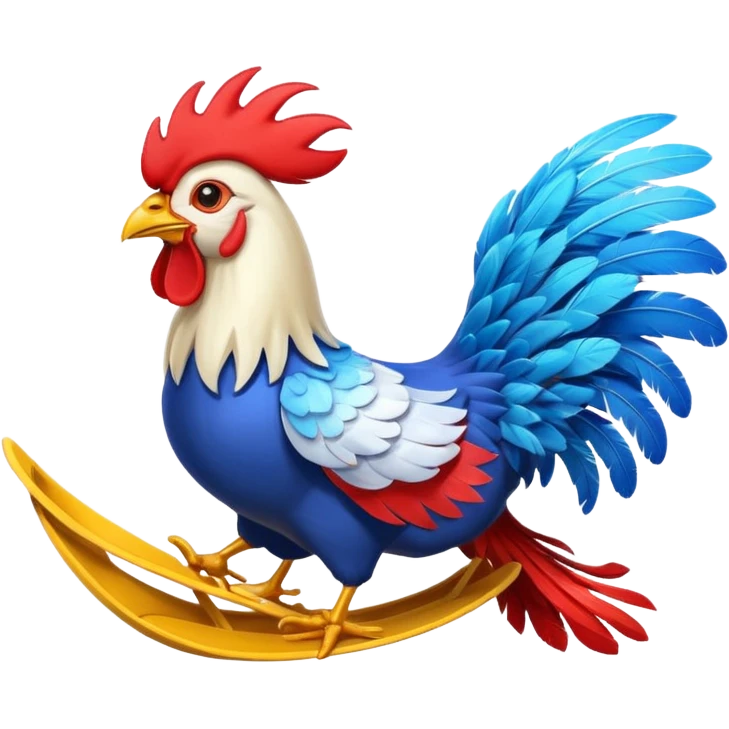 rooster driving flying glider emoji