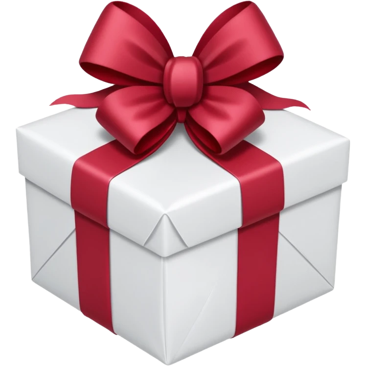 christmas gift with white color and cranberry bow emoji