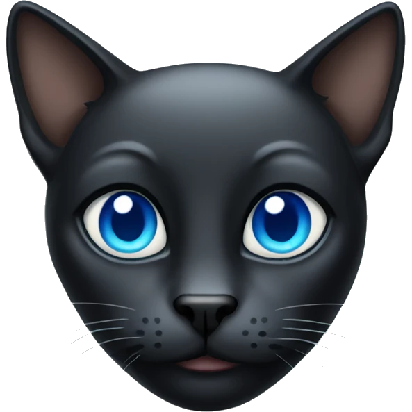 Black cat with blue eyes emoji