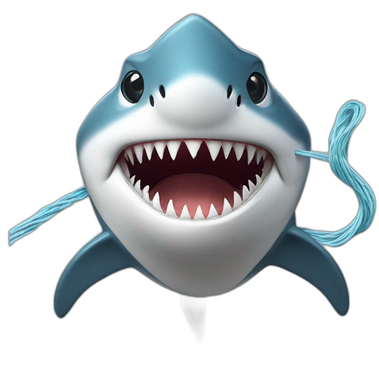 shark biting fiber optic cable emoji