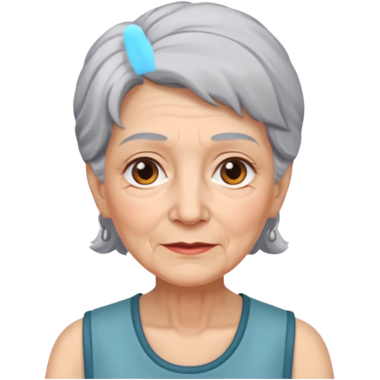 Old Women In Sleeveless, hair emoji