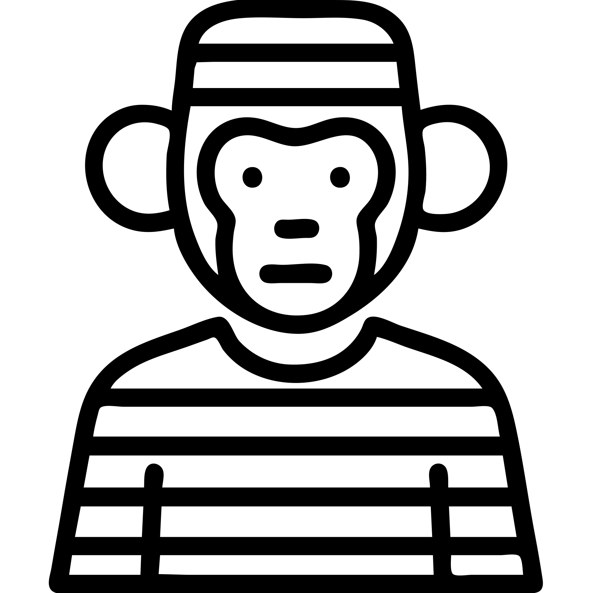 monkey in black and white prisoner uniform, icon style emoji