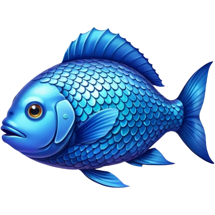 blue realistic fish emoji