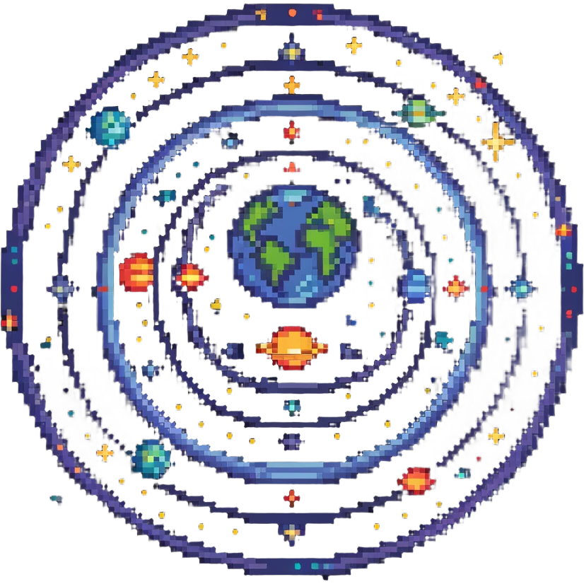 cosmic entity with stars and planets orbiting around emoji