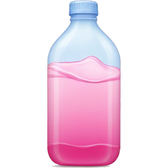 plastic bottle with crystaline pink liquid emoji