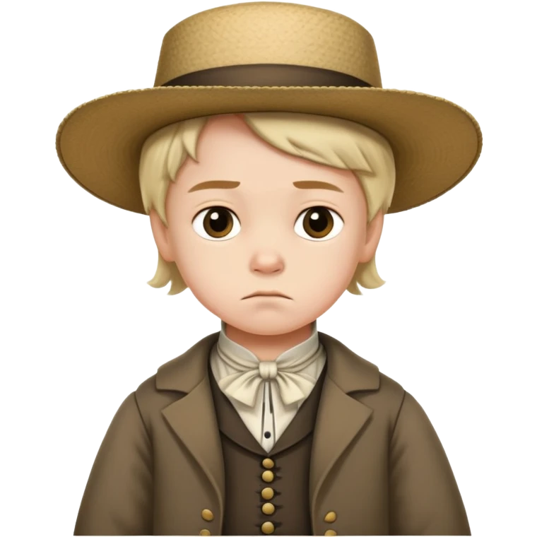 an 1840’s child from the west looking annoyed emoji