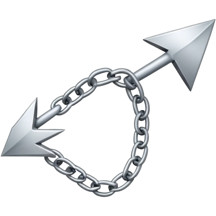 clean iPhone-style emoji combining a chain link and a forward-pointing arrow, dynamic design, link guiding direction or leading to a goal, modern, clear, energetic emoji