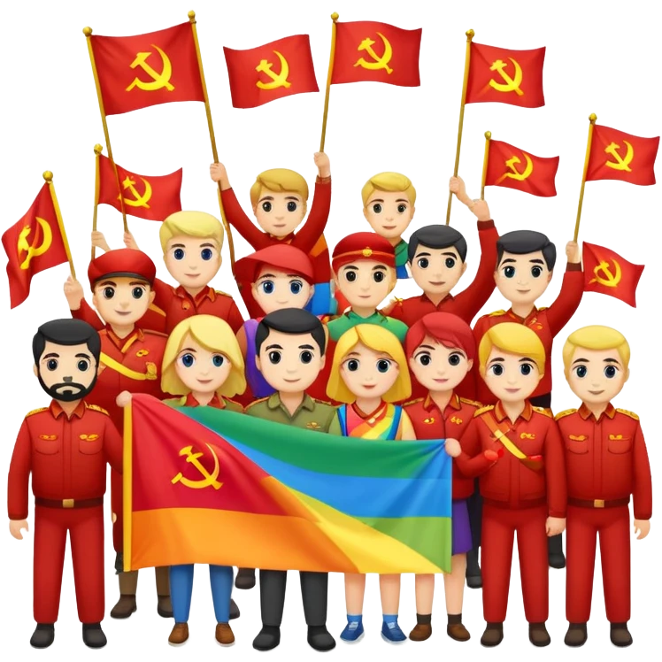 comunist's and pride flags emoji