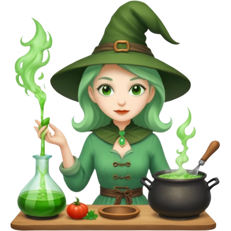 green witch cooking potion emoji