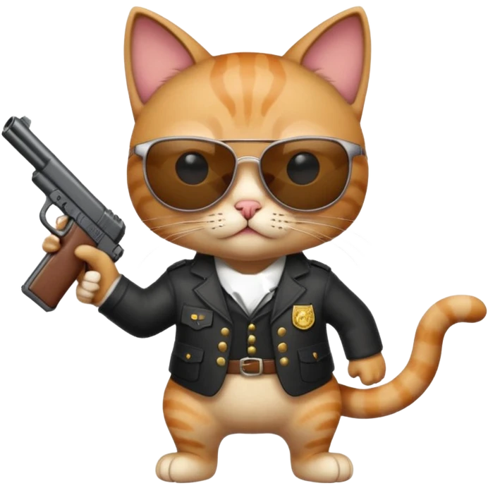 Cat with gun griddying  emoji