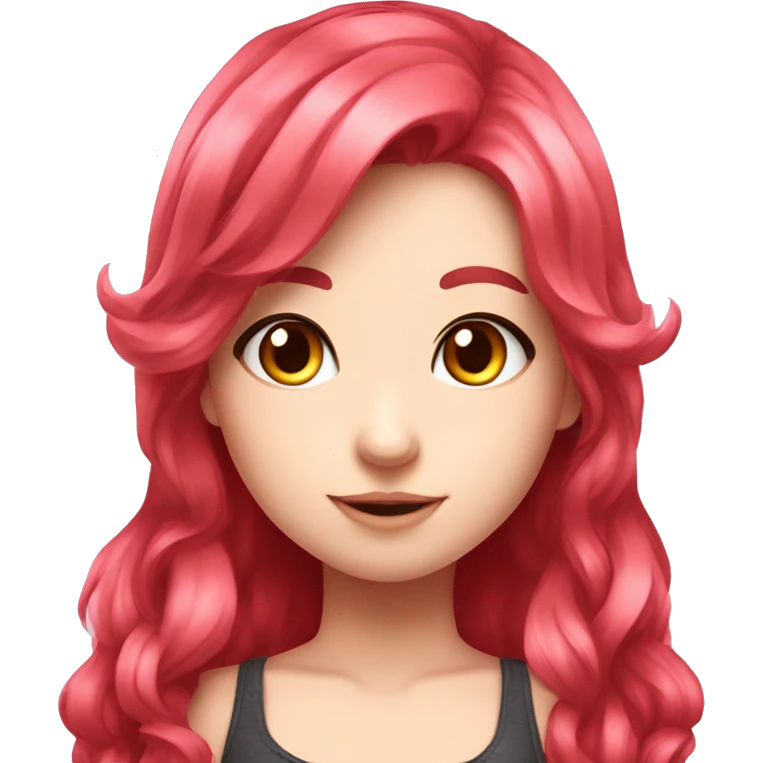 fair skin gamer girl with red hair wavy hair gamingheadset pink kawaii gamer shiny blushing cute girl gamer emoji