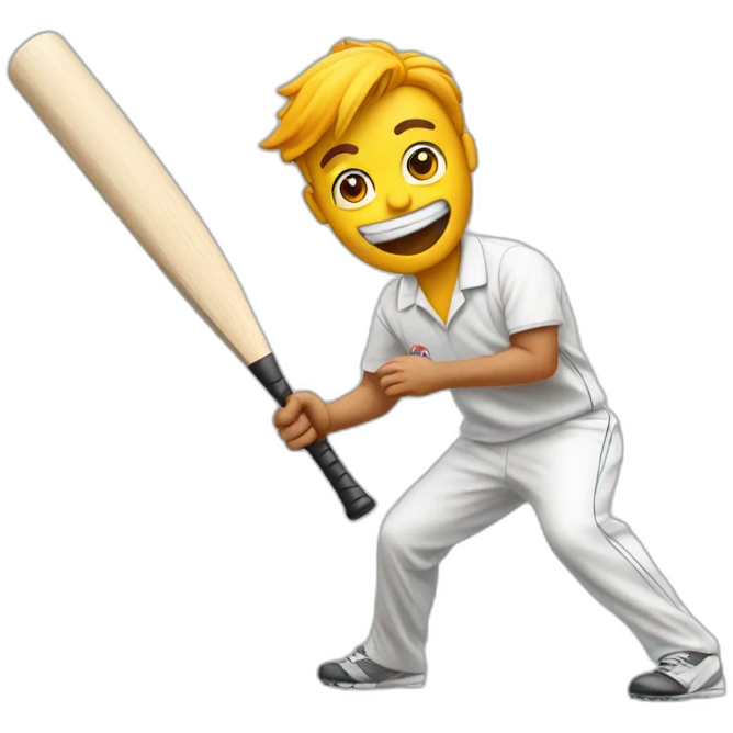 Dhobi emoji lifting cricket bat emoji