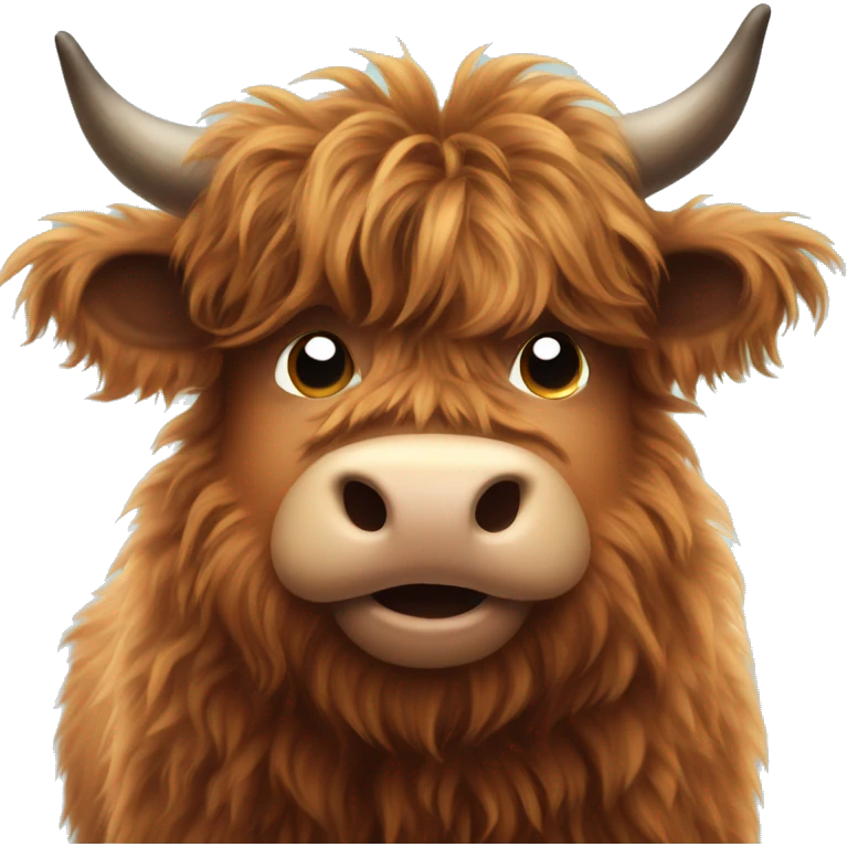 Brown Fuzzy highland cow emoji