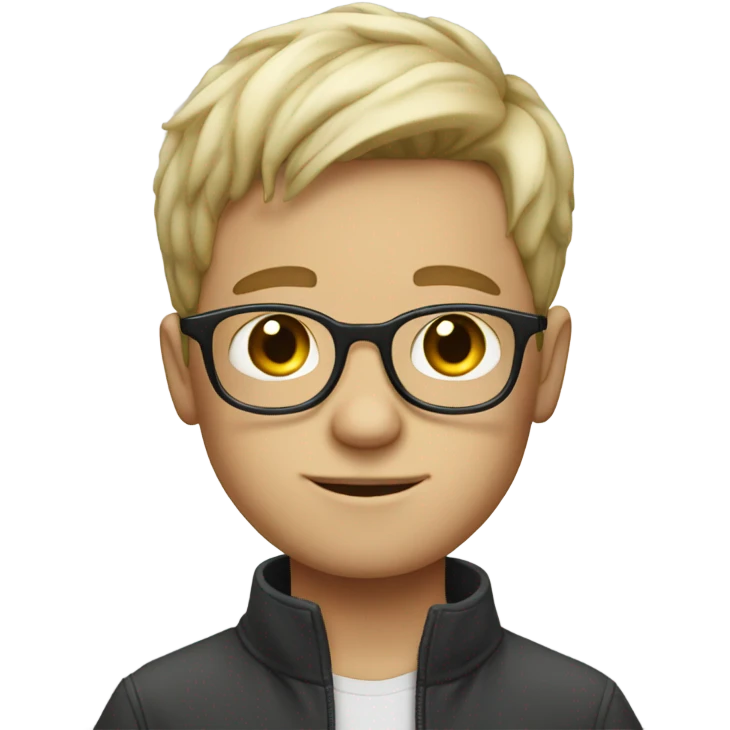 cute white boy with glasses emoji