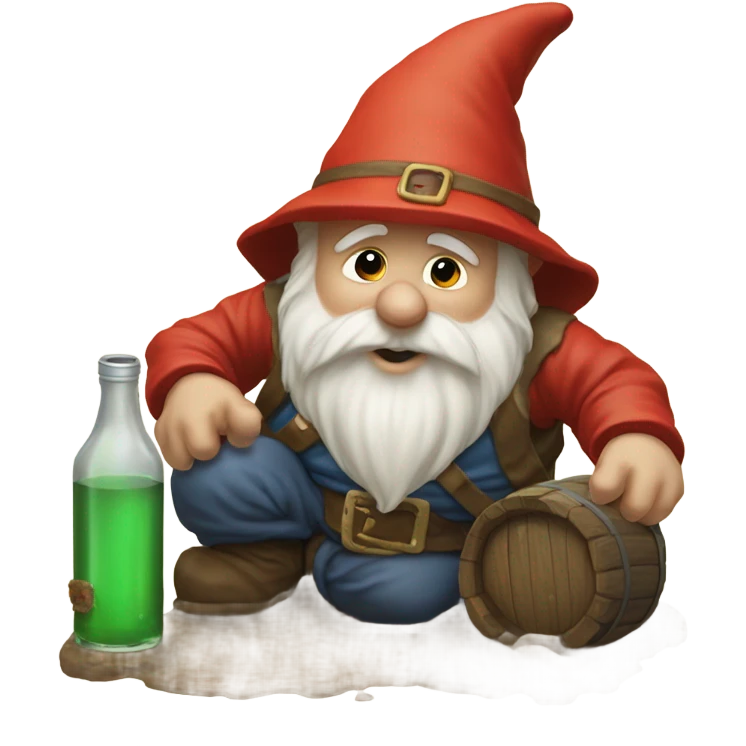 gnome pouring some rum on the ground emoji