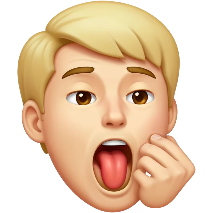 create a yawning man in apple emoji style emoji