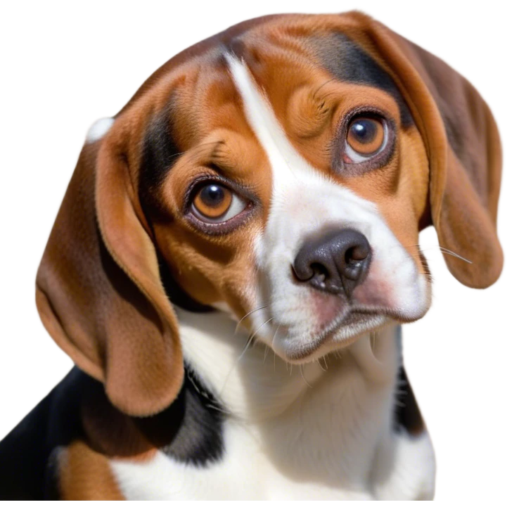 Cinematic Meme-Worthy Grumpy Tri-Color Beagle Portrait Emoji, Head held high but eyes filled with dramatic disappointment, showcasing a smooth tri-color coat of white, brown, and black, deeply furrowed brow forming an unmistakable scowl, floppy ears slightly angled back in disapproval, piercing hazel eyes glaring with pure exasperation, Simplified yet hilariously over-exaggerated features, highly detailed, glowing with an aura of supreme annoyance, high shine, exhausted yet judgmental, stylized with an almost regal pettiness, bright but brooding, soft glowing outline, capturing the essence of a companion that has seen it all and is thoroughly unimpressed, so meme-worthy it feels like it could instantly become the next viral sensation of grumpiness! emoji