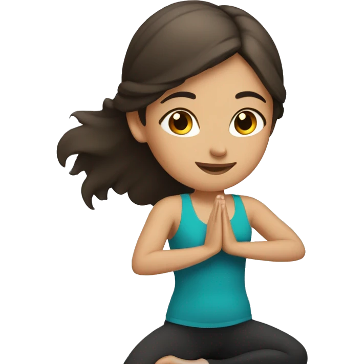 Brunette girl doing yoga  emoji