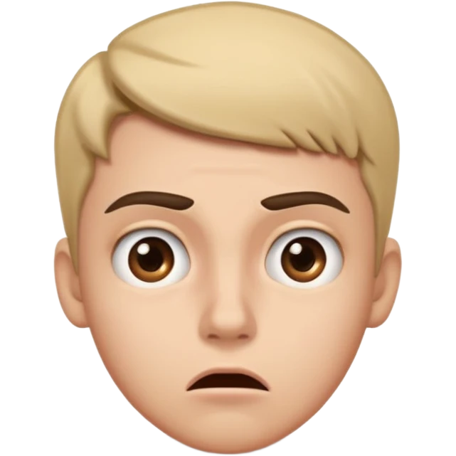 make an emoji of a (young person it has to be like very very confused, disgusted, make the eyebrows very expressive, make the face like he was asking a quiesfion and not getting the answer he wants  emoji