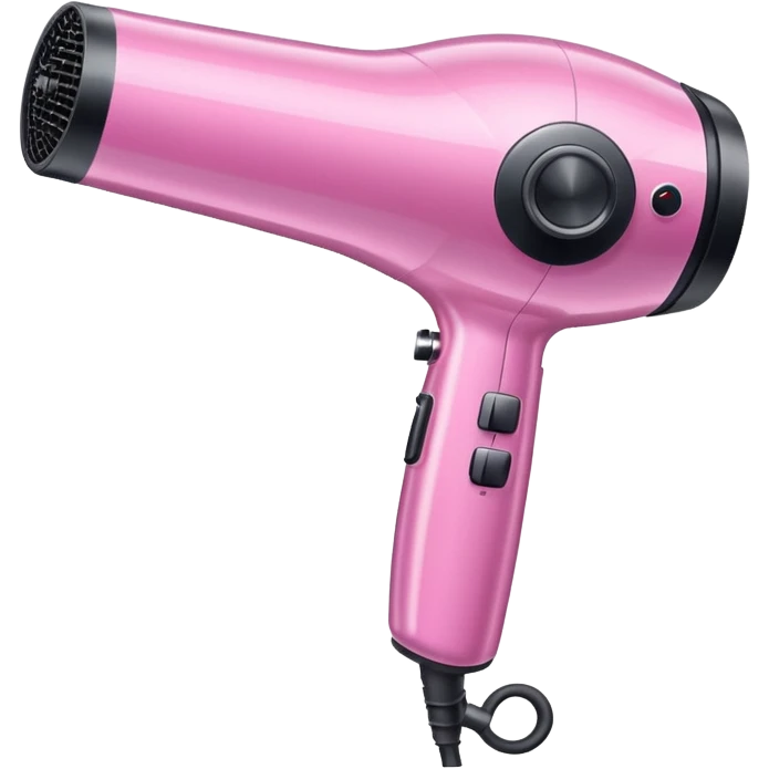 pink elegant blow dryer with sparkles emoji
