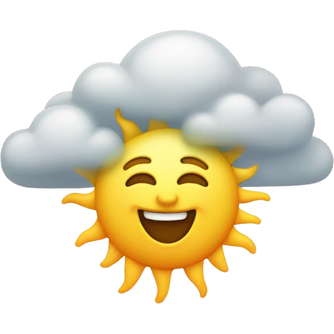 a smiling sun behind the cloud emoji
