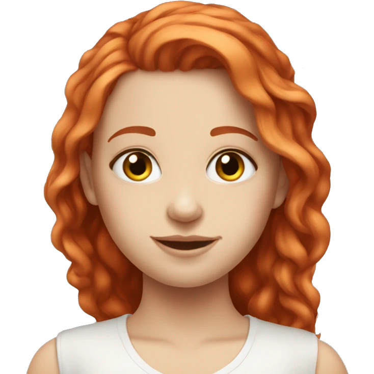 Beautiful pale red haired girl one  emoji