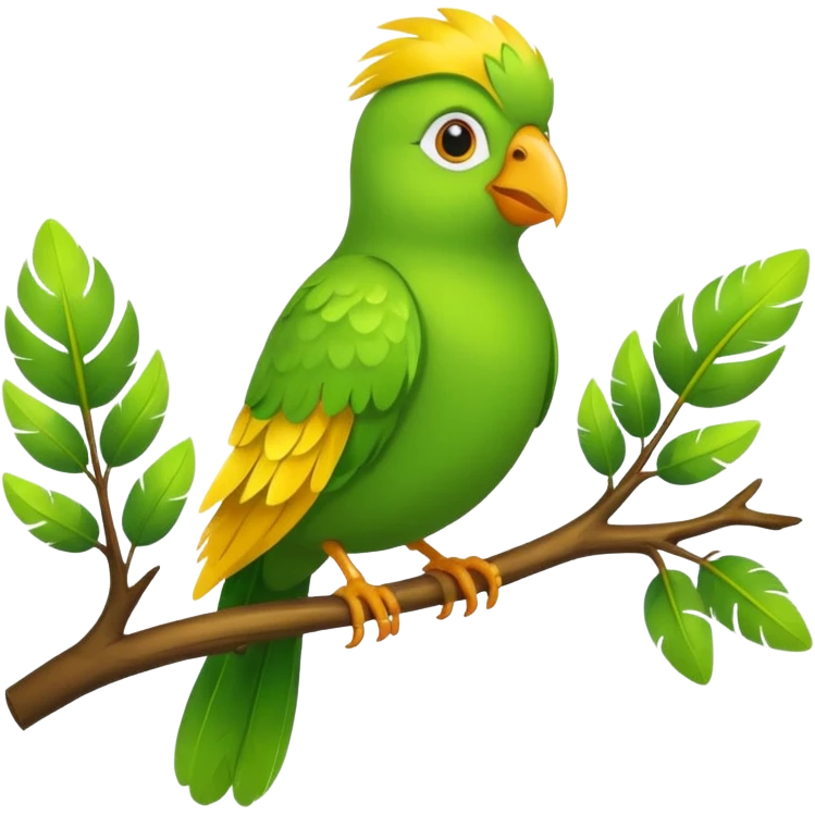 duolingo bird on the branch of tree emoji