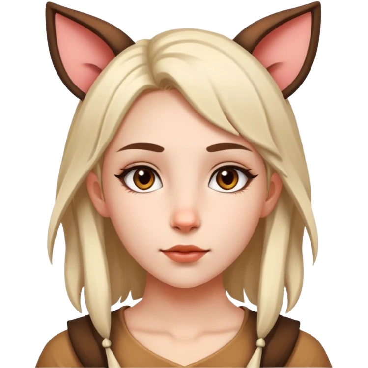 therian girl with animal ears and features emoji