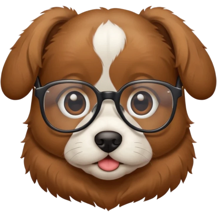 Puppy with glasses emoji