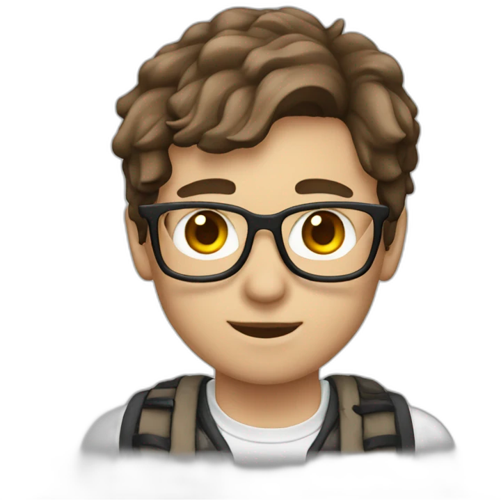 british nerd with brown hair and wolf ears emoji