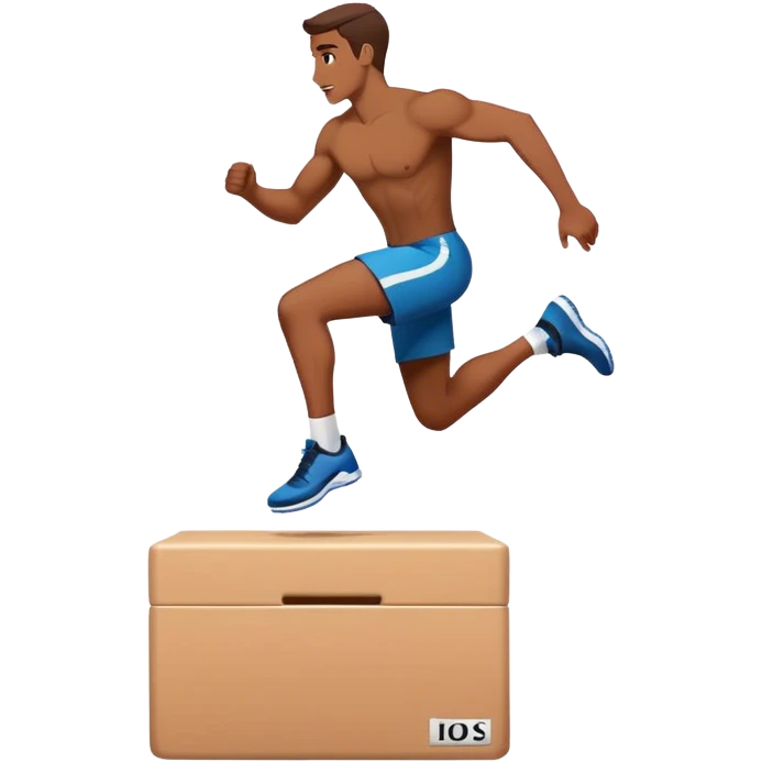 man jump onto plyo-box side-view emoji