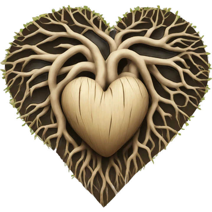 Heart made of roots emoji